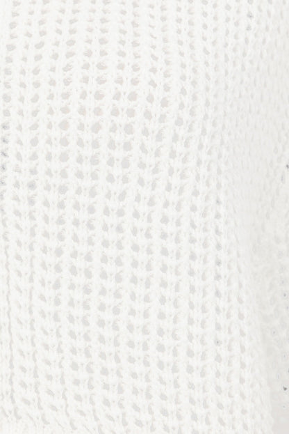 Bridal White Knit  Button Up Mekkah Top
