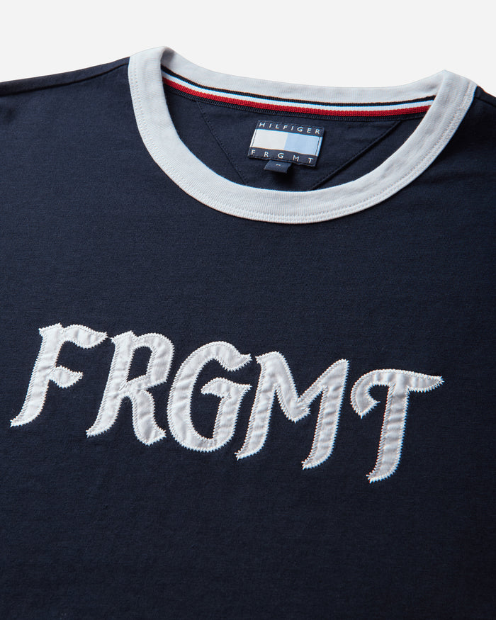 Tommy Hilfiger Fragment Logo Ringer T Shirt Navy Blue T-Shirts Shortsleeve MW0MW44371DW5 DW5