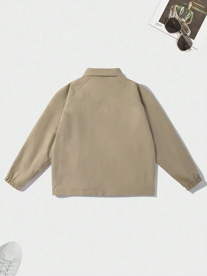 MEN'S THIN SOLID COLOR LEATHER JACKET