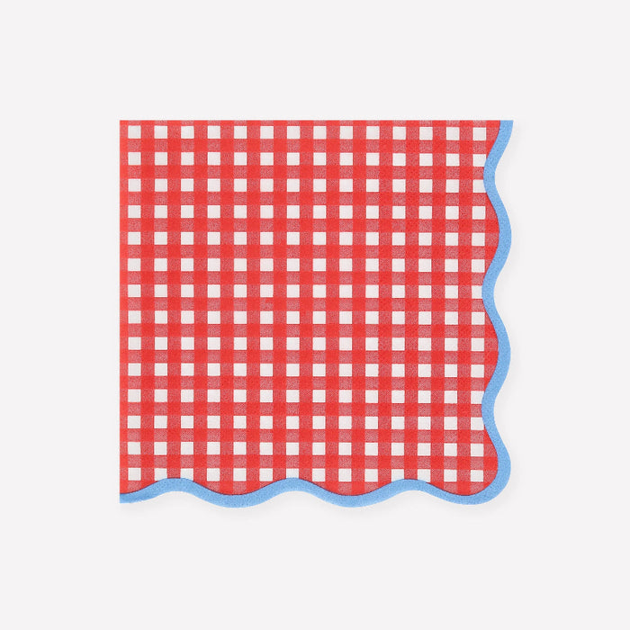 Meri Meri Red Gingham Napkins - Large