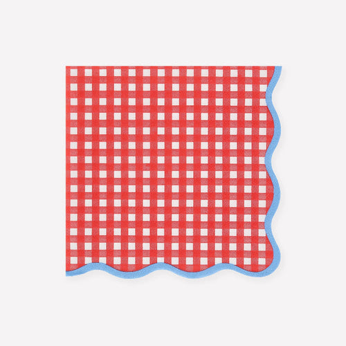 Meri Meri Red Gingham Napkins - Large