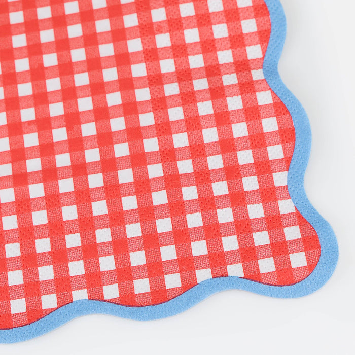 Meri Meri Red Gingham Napkins - Large