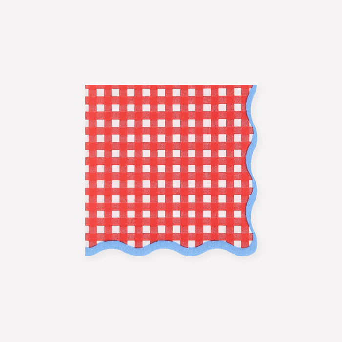 Meri Meri Red Gingham Napkins - Small