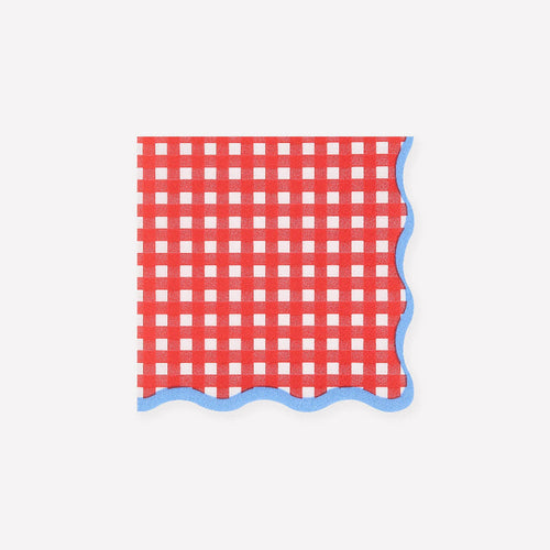 Meri Meri Red Gingham Napkins - Small