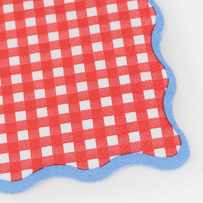 Meri Meri Red Gingham Napkins - Small
