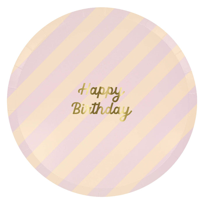 Meri Meri Stripe Happy Birthday Dinner Plates