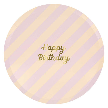 Meri Meri Stripe Happy Birthday Dinner Plates