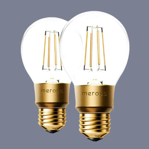 A pair of light bulbs with the words metros on them