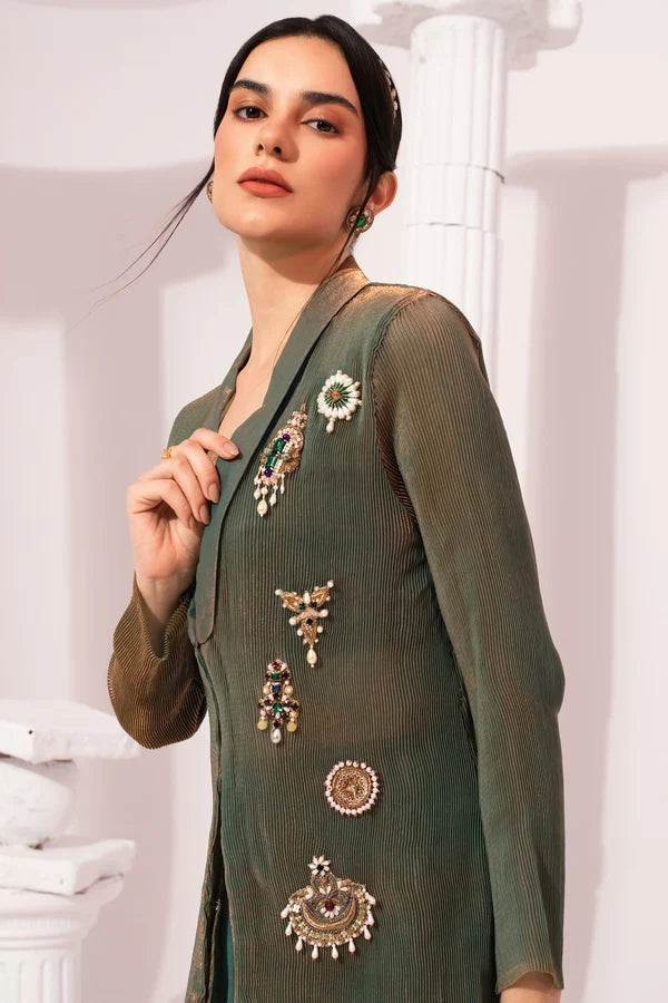 Metallic Moss Green Regal Jacket