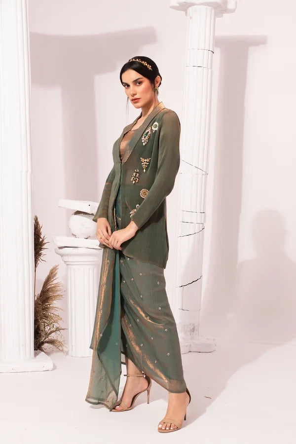 Metallic Moss Green Regal Jacket