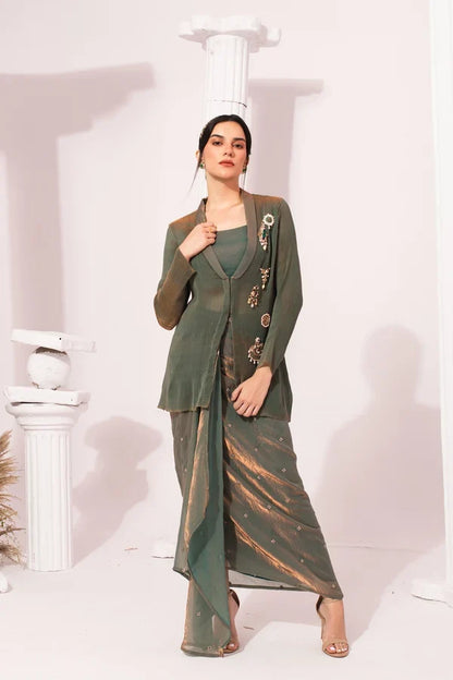 Metallic Moss Green Regal Jacket