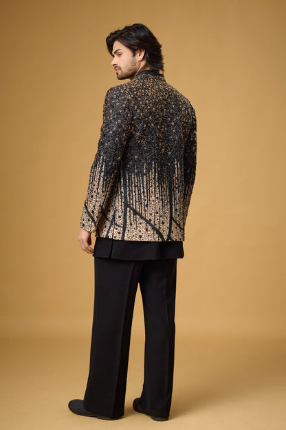 Midnight Noir gold gradient festive wear for men