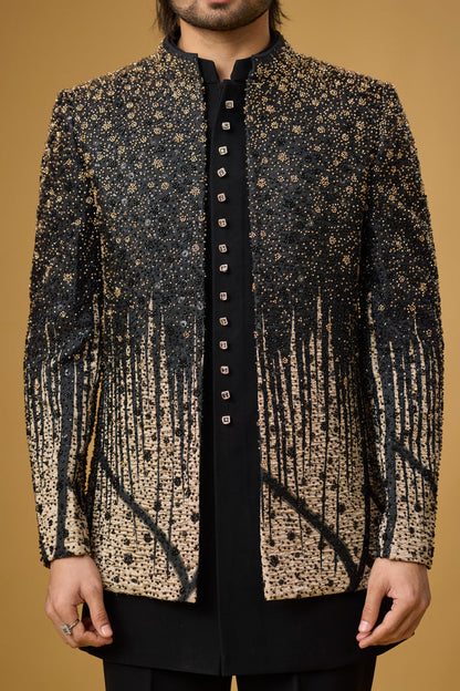 Midnight Noir gold gradient black and gold ensemble