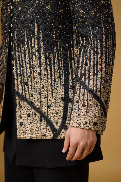 Midnight Noir gold gradient designer ethnic wear