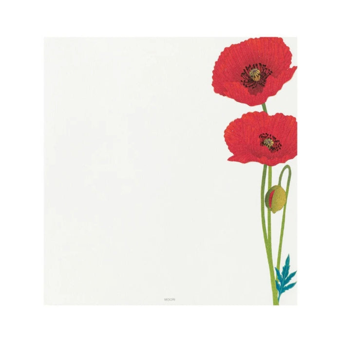 Midori Seasonal Letter Pad - Poppy