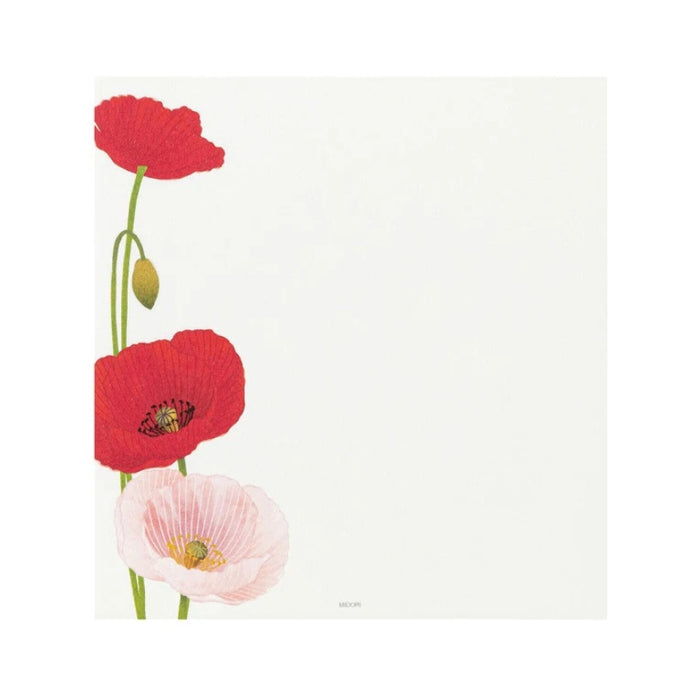 Midori Seasonal Letter Pad - Poppy