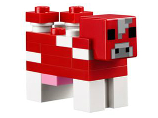 Minecraft Cow, Mooshroom (Red and White) - Brick Built