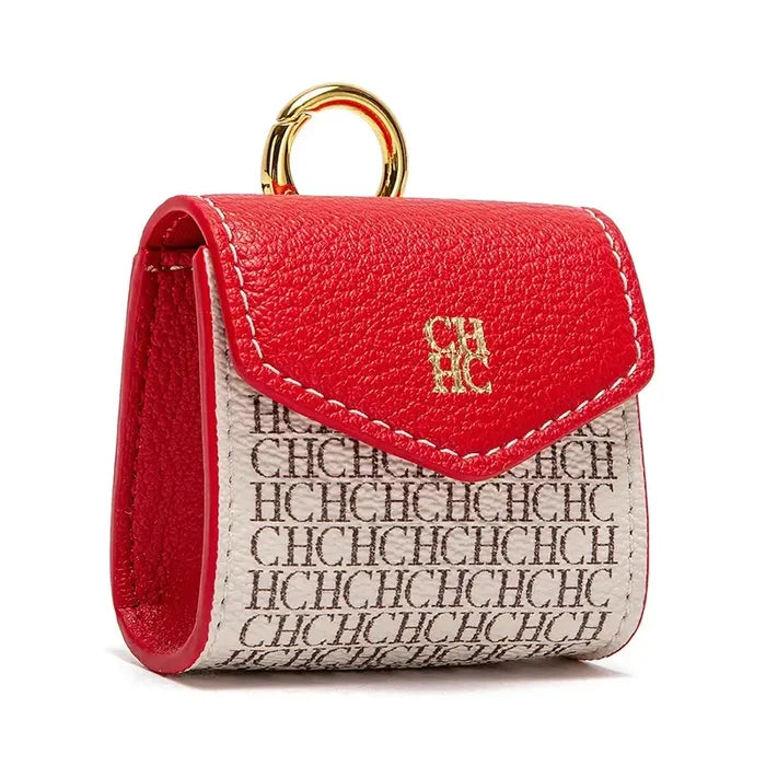 Red Luxury monogram mini pouch AirPods keys women FTF Market UK