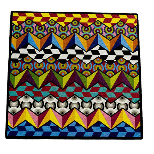 Moodmats 8 inch Square Glass Mat with Vibrant FAB Design Full Color - Smoke Spot Glass