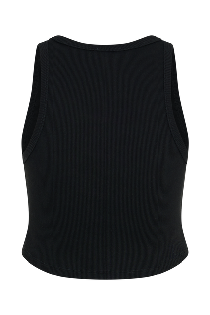 Morgana Ribbed Tank Top - Black