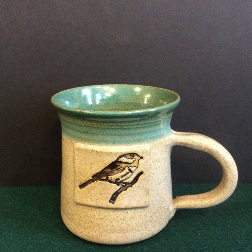 Mug with Embossed Chickadee