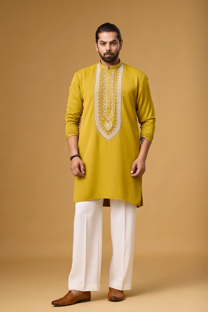 Royale Mustard Kurta Set – Navratri & Festive Ethnic Wear | Mahavir NX