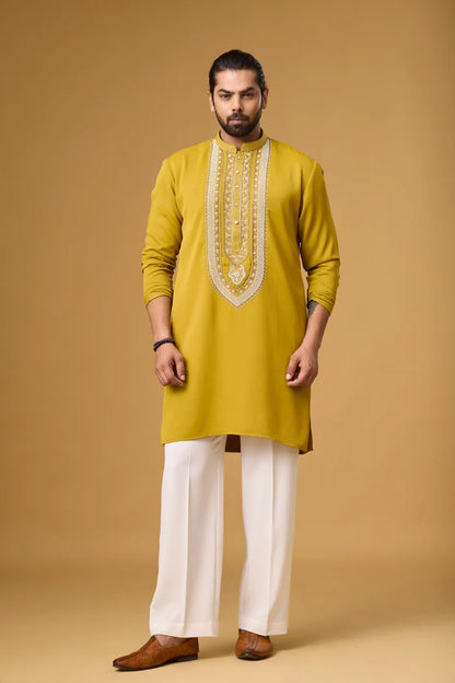 Royale Mustard Kurta Set – Navratri & Festive Ethnic Wear | Mahavir NX