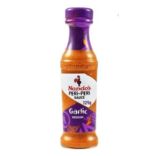 Nando's Peri-Peri Sauce-Garlic Medium (250 g) | Food, South African | USA's #1 Source for South African Foods - AubergineFoods.com