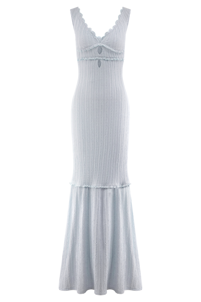 Natalie Off Shoulder Maxi Dress - Sky Blue