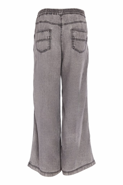 Back view of Naya NAS26137 Granite Grey Wide Leg Pull-On Trousers by Naya Shop Naya at Dotique