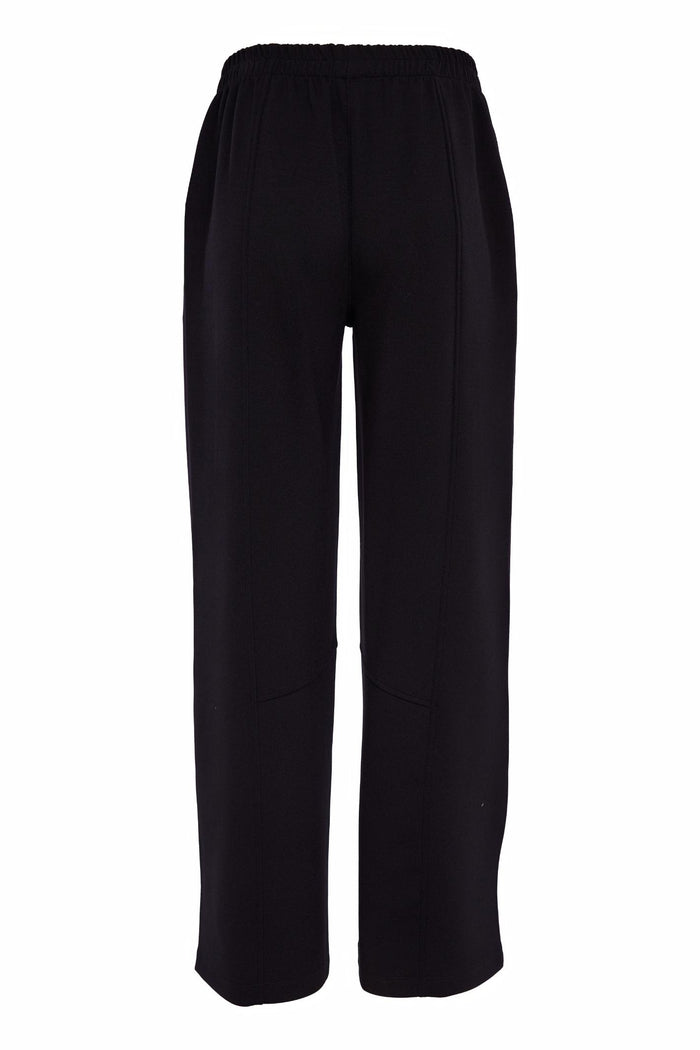 Naya NAS26209 Black Straight Leg Panel Trousers With Side Pocket by Naya available to shop at Dotique