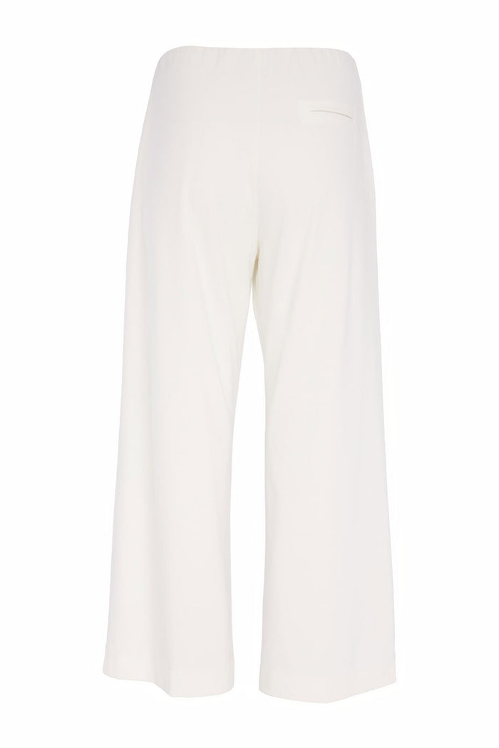 Naya NAS26237 White Wide Leg Pull-On Trousers by Naya shown from back Shop Naya at Dotique for stylish wardrobe staples