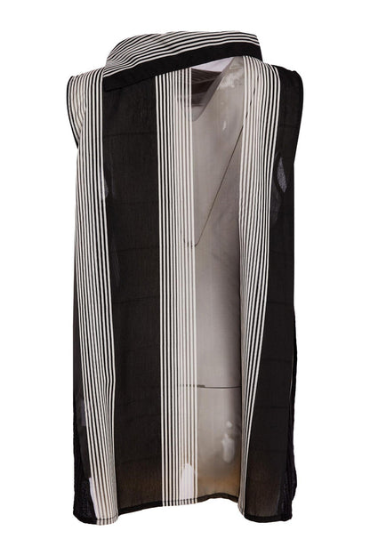 Naya NAS26257 Stripe Longline Top with Wrap Collar by Naya striped design available to shop at Dotique
