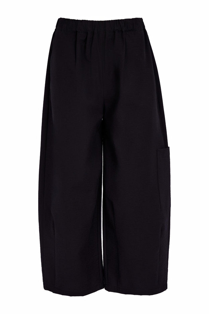 Naya NAS26260 Black Balloon Shape Trousers by Naya with pull-on waistband, shop Naya at Dotique for modern volume style