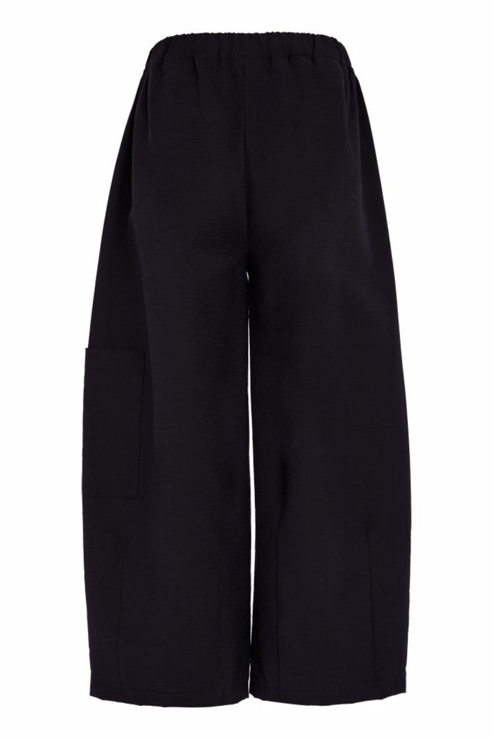 Naya NAS26260 Black Balloon Shape Trousers by Naya with pull-on waistband available to shop at Dotique online store