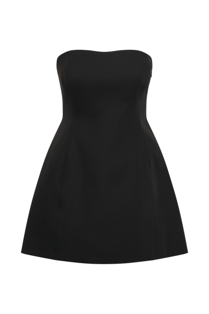 Neeka Strapless Bow Back Mini Dress - Black