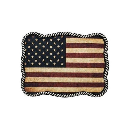 Nocona Vintage USA Flag Belt Buckle