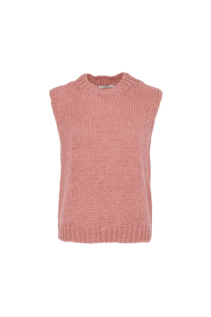 Noella 11162185 Kala Knit Vest Old Rose by Noella in soft pink knitwear, shop Noella at Dotique for stylish layering pieces.