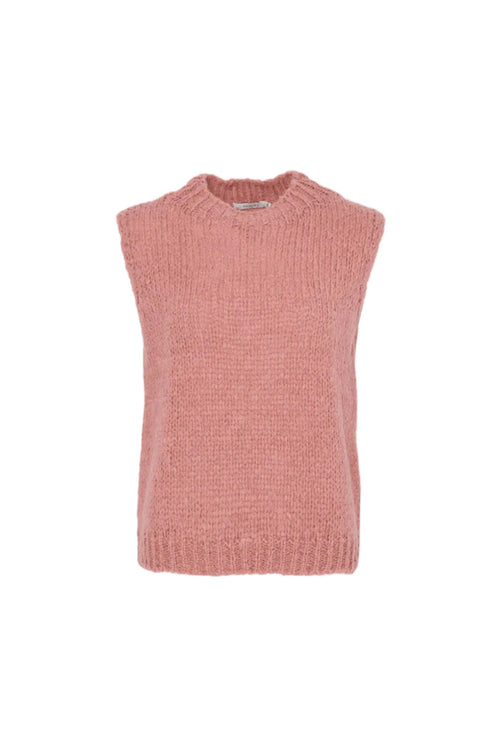 Noella 11162185 Kala Knit Vest Old Rose by Noella in soft pink knitwear, shop Noella at Dotique for stylish layering pieces.