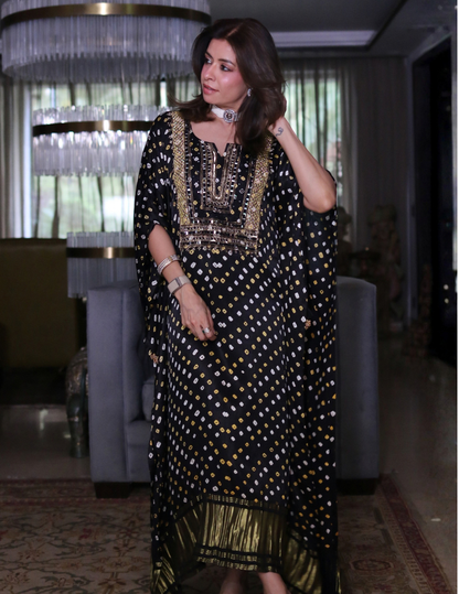 Noiré Bandhani Kaftan
