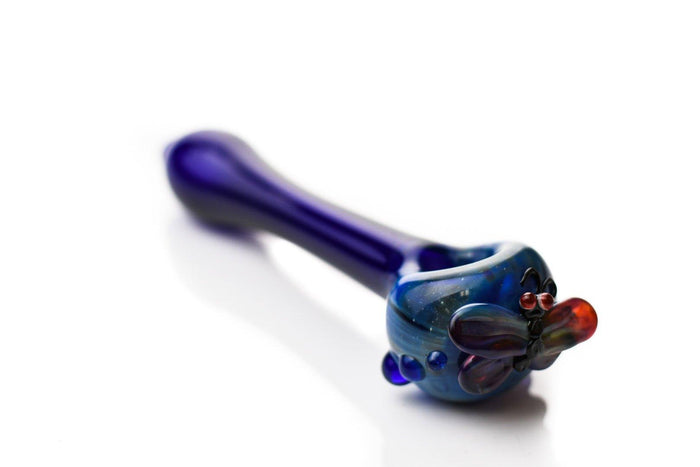 Side view of NRVision 6.5 inch Dark Blue Galaxy Butterfly Handpipe
