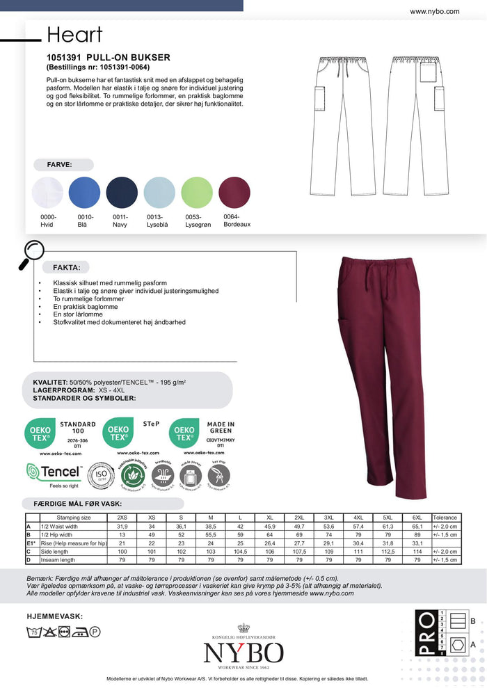 Nybo Bordeaux Unisex Heart Pull-on Byxor