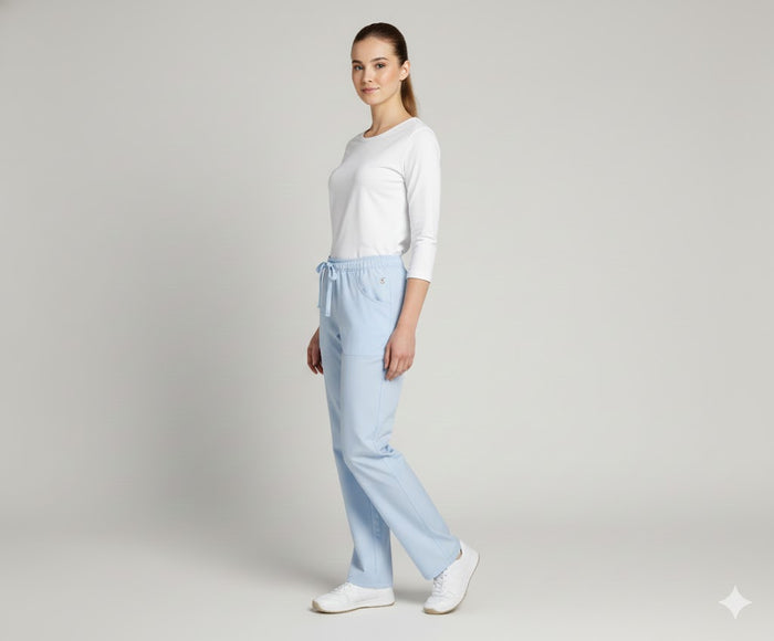 Nybo Ljusblå Unisex Heart Pull-on Byxor, Andas, Resår