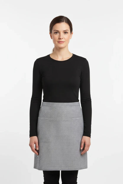Nybo Sort-hvid Pepita Unisex Pick-Up Forklæde, Bindebånd, Bager- og Kokkeforstykke