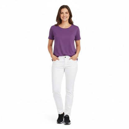 Nybo Hvide Damejeans Harmony, Stretch, Moderne Pasform, Justerbar Elastik