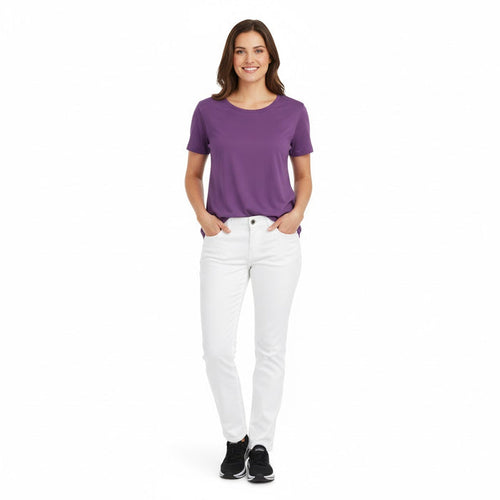 Nybo Hvide Damejeans Harmony, Stretch, Moderne Pasform, Justerbar Elastik