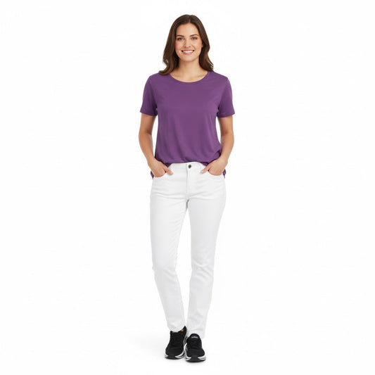 Nybo Hvide Damejeans Harmony, Stretch, Moderne Pasform, Justerbar Elastik