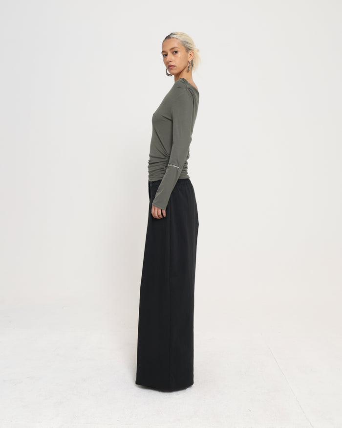 OFF SHOULDER LS TOP - Sage