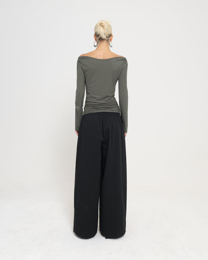 OFF SHOULDER LS TOP - Sage