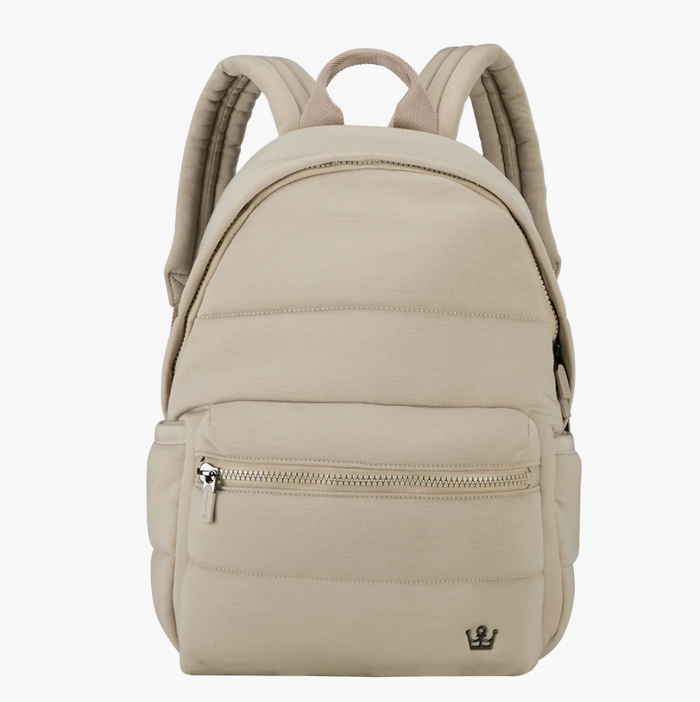 Oliver Thomas Cuddle Knit Laptop Backpack Taupe Heater Backpacks in at Wrapsody